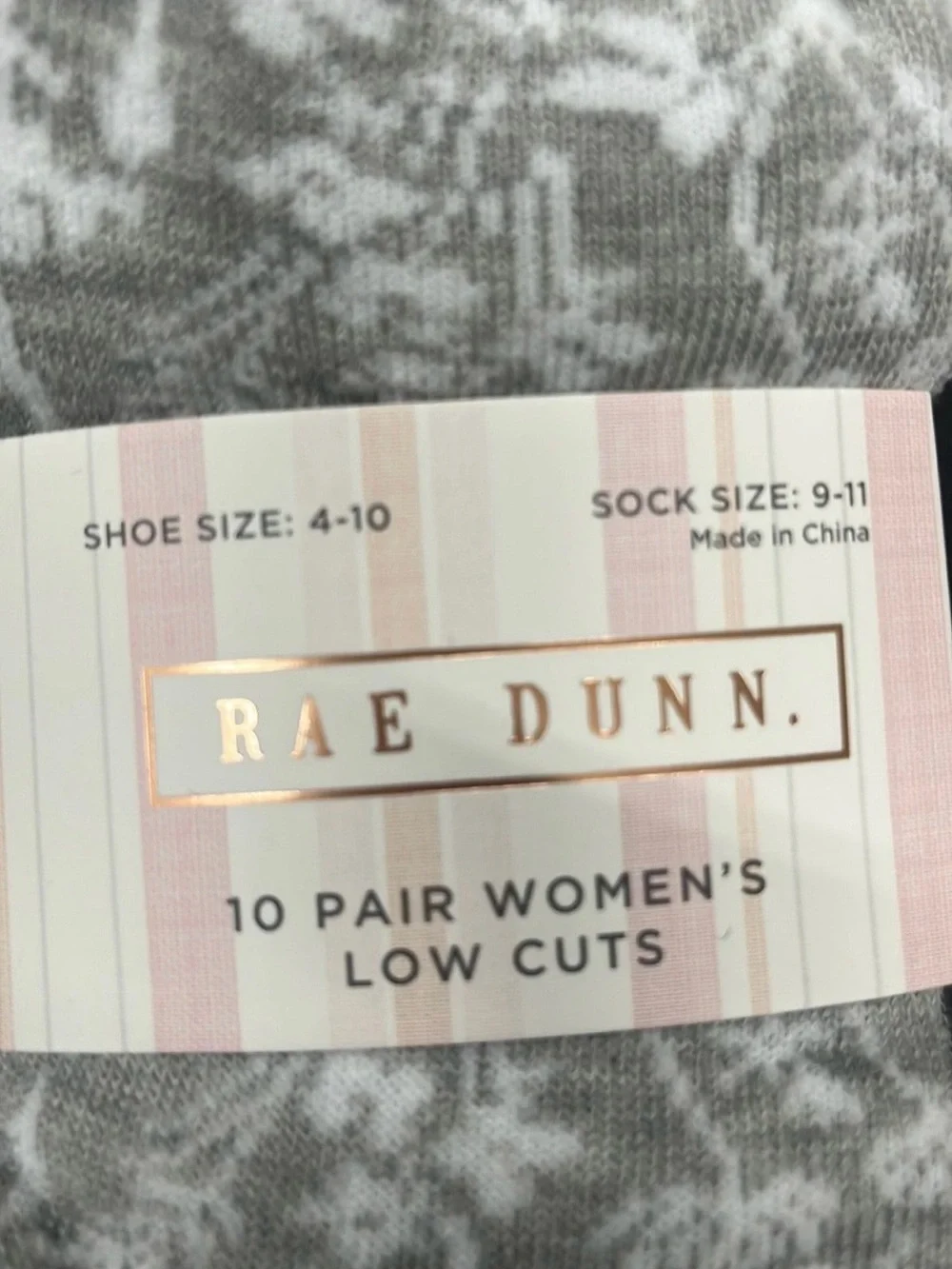 Rae Dunn Women's Low Cut Socks -  Gray white charcoal (10 Pair)